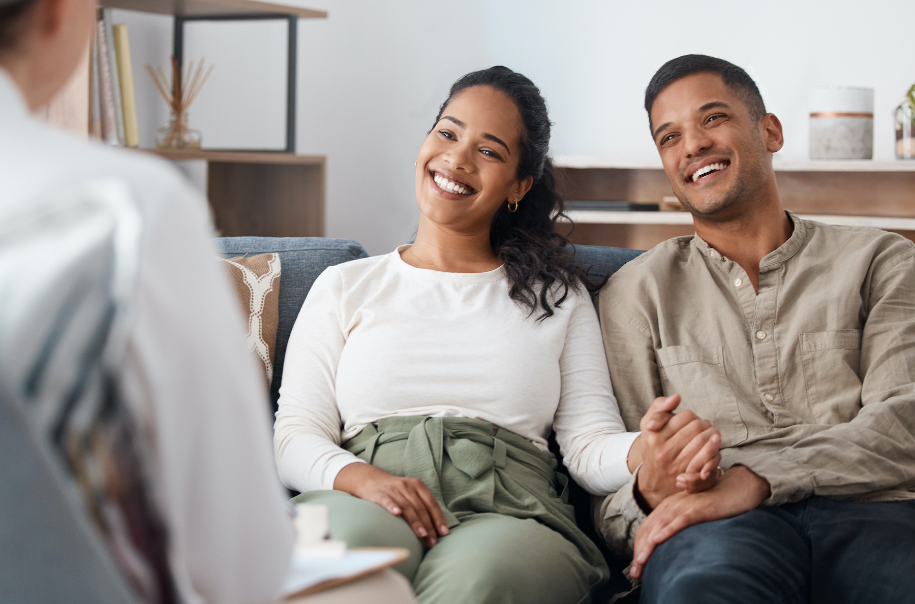 Couple meeting with a therapist